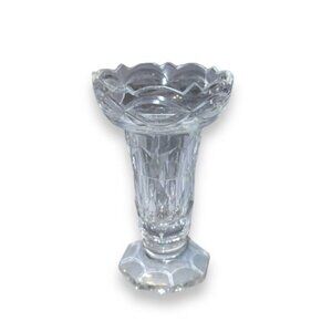 Vintage Crystal Celery Vase Ice Cream Cone Serving Fancy Pedestal Peak